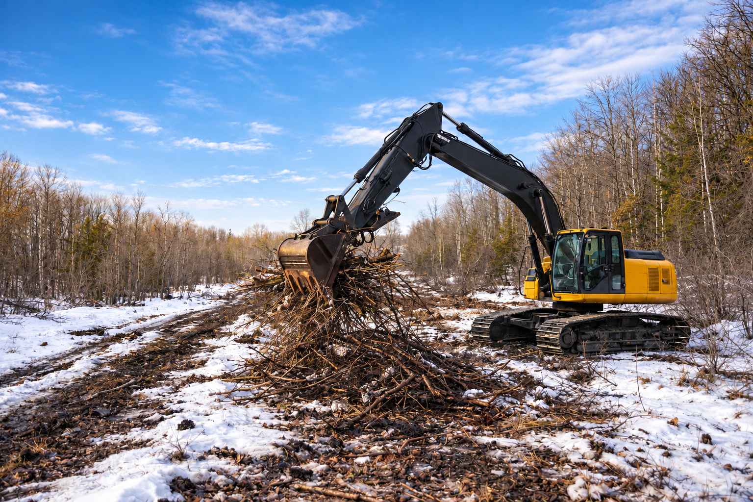 Land clearing and site preparation by Daniel Excavating in Ottawa